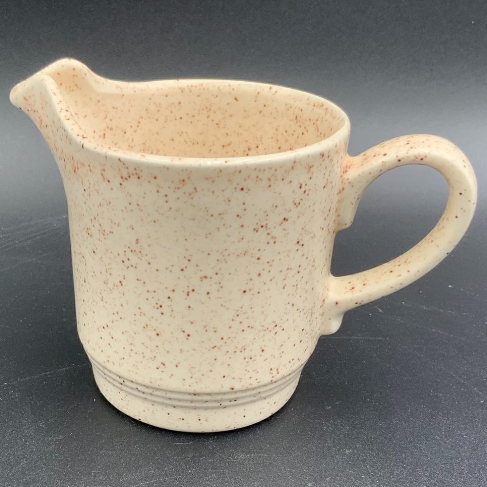Vintage McCoy Stackable Speckled Ribbed Creamer Made in USA